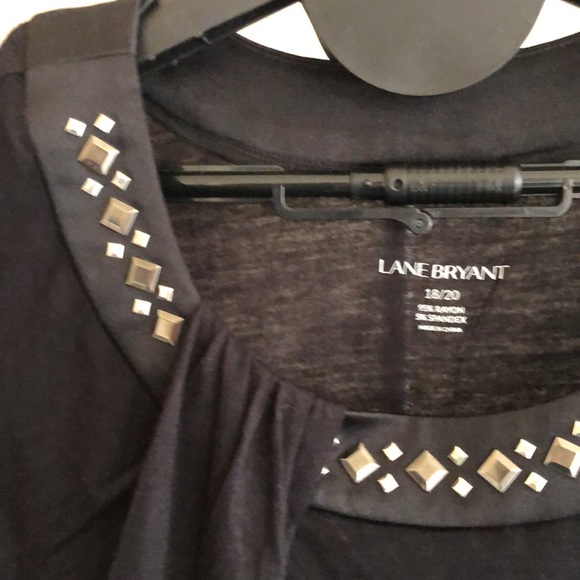 asymmetrical black studded plus size tunic - Picture 3 of 6